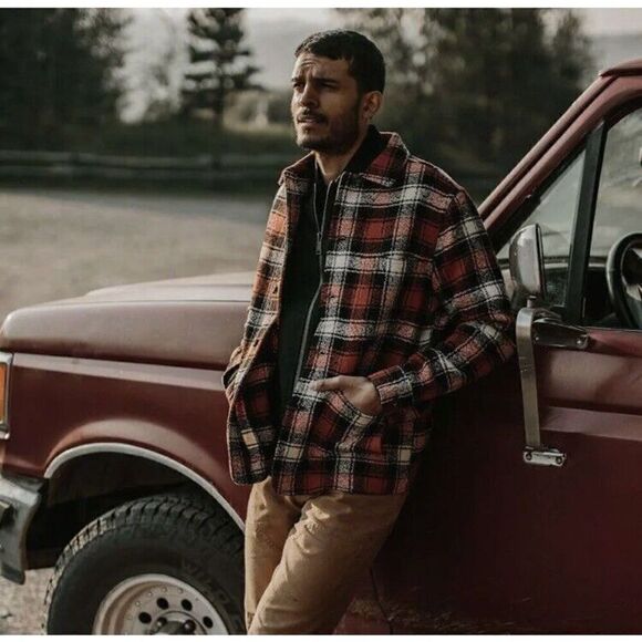 Taylor Stitch Ojai Jacket in Garnet Wool Blend Red Plaid Chore Mens XS S NEW HTF - Picture 7 of 15